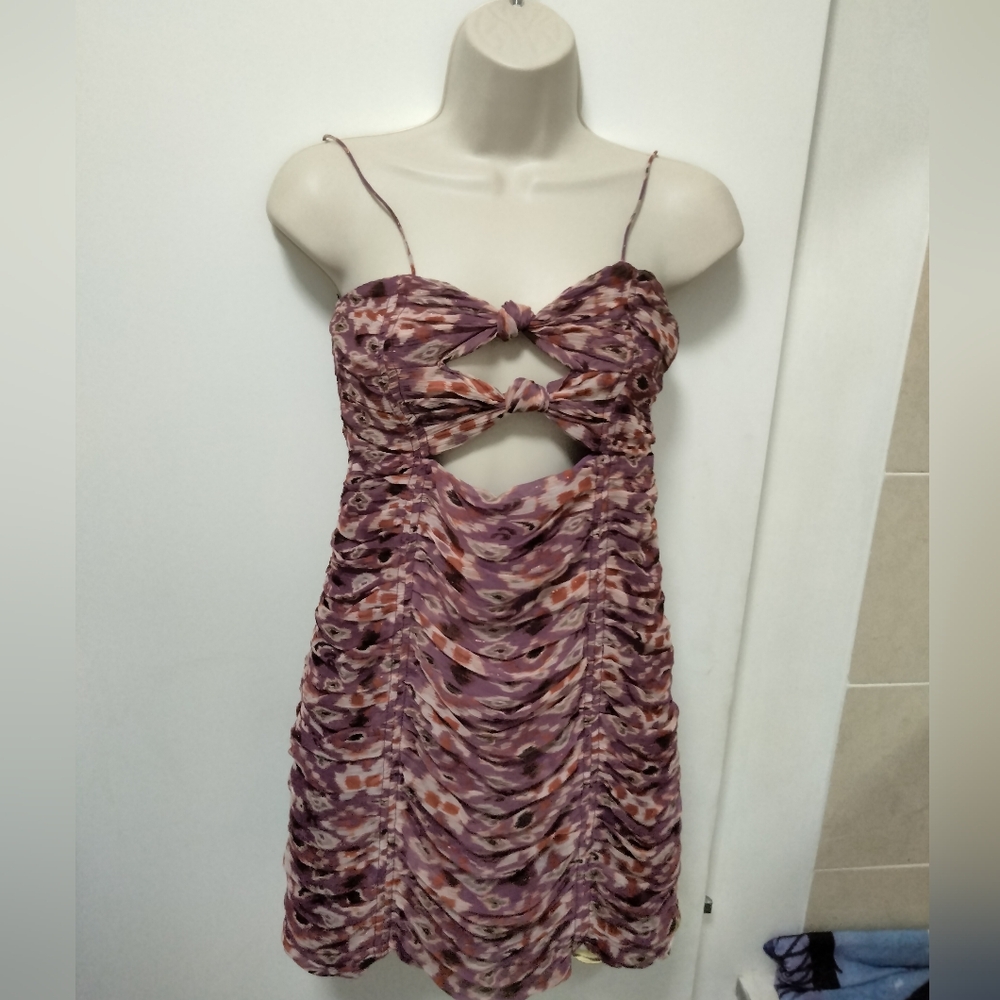 Zara front cut out chiffon above the knee mini dress